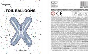 Party Deco Balon foliowy Litera "X",holograficzny, 35 cm uniwersalny 1