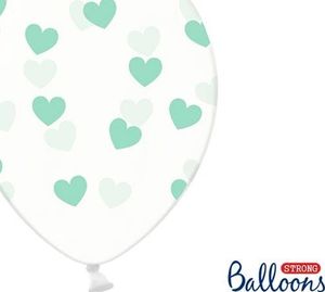 Party Deco Balony Strong, miętowe serduszka, 30 cm, 6 szt. uniwersalny 1