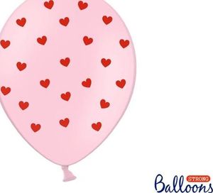 Party Deco Balony Strong, czerwone serca, różowe, 30 cm, 6 szt. uniwersalny 1