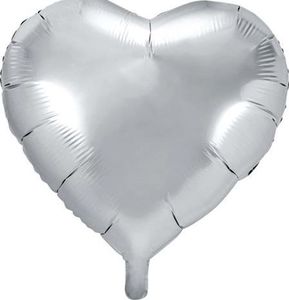 Party Deco Balon foliowy serce, srebrny, 45cm uniwersalny 1