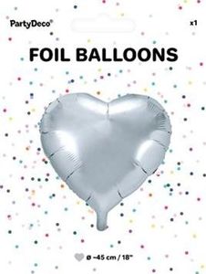 Party Deco Balon foliowy serce, srebrny, 45cm uniwersalny 2
