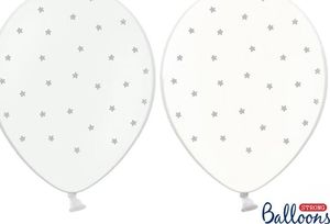 Party Deco Balony lateksowe gwiazdki, srebrny, 6 szt. uniwersalny 1