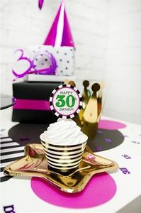 Party Deco Talerzyki papierowe, Gwiazdka, złote, 18 cm, 6 szt. uniwersalny 2