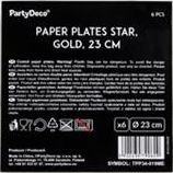 Party Deco talerzyki Gwiazdka, złoty, 23cm, 6 sztuk uniwersalne (34683) 2