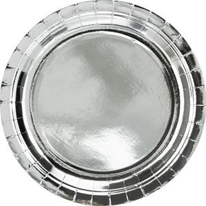 Party Deco talerzyki okrągłe, srebrny, 23cm, 6 sztuk uniwersalny (37916) 1