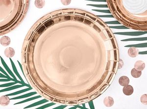 Party Deco Talerzyki papierowe, różowe złoto, 23 cm, 6 szt. uniwersalny 2