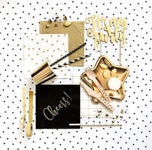 Party Deco Serwetki papierowe, złoty metalizowany, 33x33 cm., 20 szt. uniwersalny 2