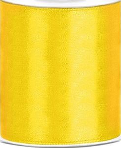 Party Deco Wstążka satynowa, żółta, 100 mm x 25 m uniwersalny 1