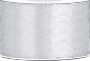 Party Deco Wstążka satynowa, srebrna, 38 mm x 25 m uniwersalny 1