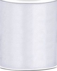 Party Deco Wstążka satynowa, biała, 100 mm x 25 m uniwersalny 1