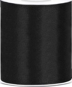 Party Deco Wstążka satynowa, czarna, 100 mm x 25 m 1