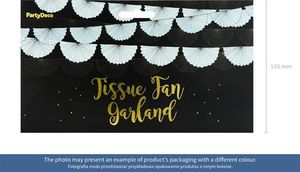 Girlanda bibułowa Rozety, żółty, 3m uniwersalny 3