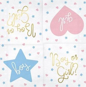 Party Deco Serwetki - Boy or Girl?, 33x33cm, 33x33cm uniwersalny 2