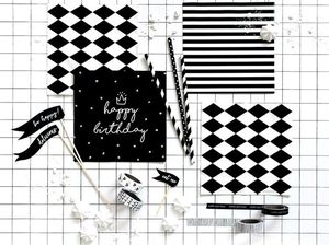 Party Deco Serwetki papierowe, czarne paski, 33x33 cm., 20 szt. uniwersalny 2