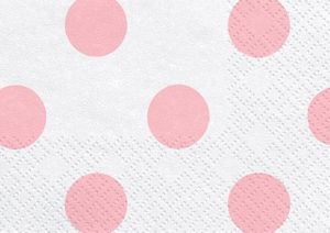 Party Deco Serwetki papierowe, białe w jasnoróżowe kropki, 33x33 cm., 20 szt. uniwersalny 2