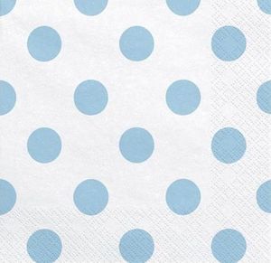 Party Deco Serwetki papierowe, białe w błęitne kropki, 33x33 cm., 20 szt. uniwersalny 1