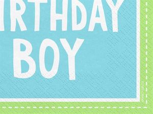 Party Deco Serwetki papierowe, Birthday Boy, niebieskie, 33x33 cm., 20 szt. uniwersalny 1