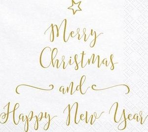 Serwetki papierowe świąteczne Merry Christmas and Happy New Year, 20 szt. uniwersalny 1