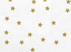 Serwetki papierowe świąteczne gwiazdki złoty, 20 szt. uniwersalny 2