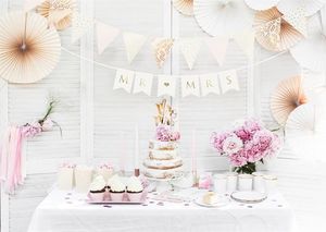 Party Deco Baner ślubny, Mr Mrs, biały, 85 cm uniwersalny 3