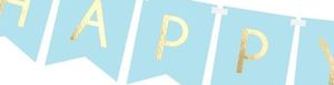 Party Deco Baner urodzinowy, Happy Birthday, jasnoniebieski, 175 cm uniwersalny 2