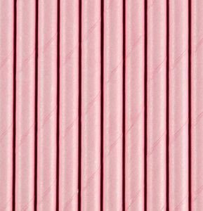 Party Deco Słomki papierowe do picia, jasnoróżowe, 19,5 cm, 10 szt. uniwersalny 2