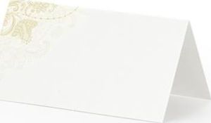 Party Deco Wizytówki na stół, białe ze złotym wzorem, 8,5x4,5 cm, 25 szt. uniwersalny 1