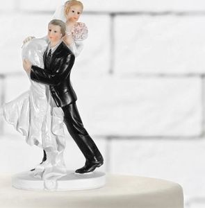 Party Deco Figurka na tort weselny, Para Młoda, niesiona Panna Młoda, 15 cm uniwersalny 1