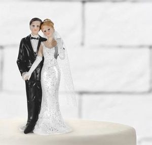 Party Deco Figurka na tort weselny, Para Młoda, retro, 11 cm uniwersalny 1