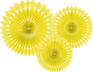 Party Deco Rozety dekoracyjne bibułowe, żółty, 20-30cm, 3 szt. uniwersalny 1
