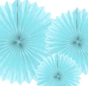 Party Deco Rozety dekoracyjne bibułowe, jasny błękit, 20-40cm, 3 szt. uniwersalny 1
