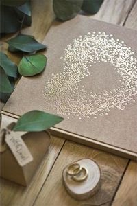 Party Deco Księga Gości, papier kraft ze złotym sercem, 20,5x20,5cm, 22 kartki uniwersalny 4