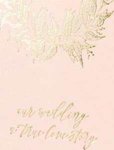 Party Deco Księga gości weselnych, pudrowy róż ze wzorem z różowego złota, 20x24,5 cm, 22 kartki uniwersalny 1