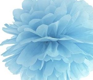 Party Deco Pompon bibułowy, jasnoniebieski, 25 cm uniwersalny 1