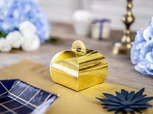 Party Deco Pudełeczko ozdobne, złote, 6x6x5,5 cm, 10 szt. uniwersalny 2