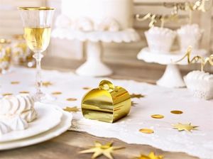 Party Deco Pudełeczko ozdobne, złote, 6x6x5,5 cm, 10 szt. uniwersalny 4