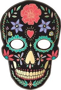 Party Deco Maska Halloween - Dia de los Muertos, czarna uniwersalny 1