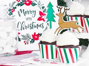 Papilotki na muffinki świąteczne Merry Xmas, 6 szt. uniwersalny 3