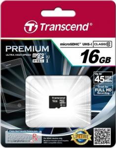 Karta Transcend Premium MicroSDHC 16 GB Class 10 UHS-I/U1  (TS16GUSDCU1) 2