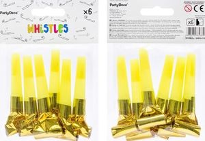 Party Deco Gwizdki imprezowe, złote, 6 szt. uniwersalny 2