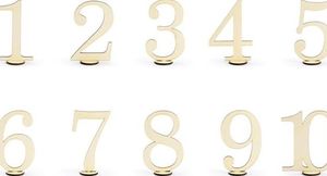 Party Deco Drewniane numery na stół, 10,5 cm, 10 szt. uniwersalny 1