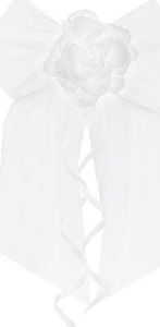 Party Deco Kokardy z różyczką, białe, 18 cm, 2 szt. uniwersalny 1