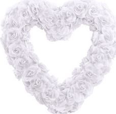 Party Deco Serce kwiatowe, puste, białe, 50 cm uniwersalny 1