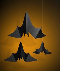 Party Deco "Zawieszki Nietoperze, czarny (1 op. / 3 szt.)" uniwersalny 2