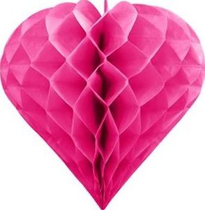 Serce bibułowe, ciemny różowy, 20cm uniwersalny 1