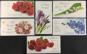 Stamp Karnet Flowers DL + koperta mix wzorów 1