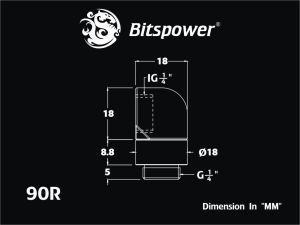 BitsPower 1/4", biały (BP-DW90R) 5