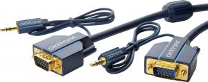 Kabel Clicktronic D-Sub (VGA) - D-Sub (VGA) Jack 3.5mm - Jack 3.5mm 15m niebieski (70135) 1
