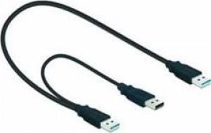 Kabel USB Delock USB-A - USB-A 1 m Czarny (82908) 1