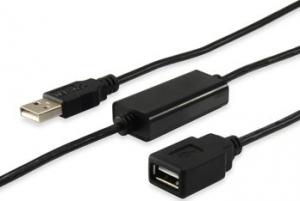 Kabel USB Equip USB-A - USB-A 10 m Czarny (133310) 1